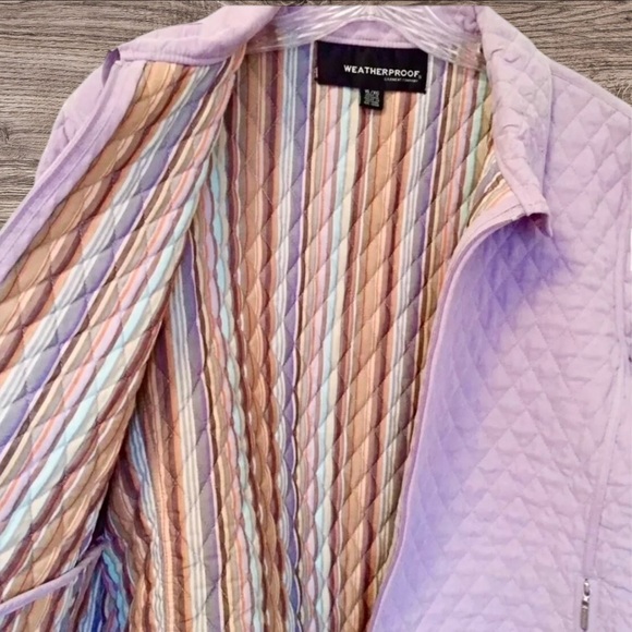 WEATHERPROOF Lilac Quilted Zip Jacket – Size XL - Picture 5 of 7